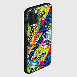 Чехол для iPhone 12 Pro Max Guitars - pop art pattern, цвет: 3D-черный — фото 2