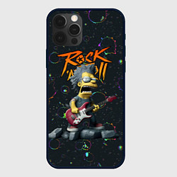 Чехол для iPhone 12 Pro Max Рок стиль Симпсонов, цвет: 3D-черный
