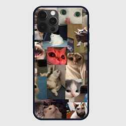 Чехол для iPhone 12 Pro Max Мемные котики, цвет: 3D-черный