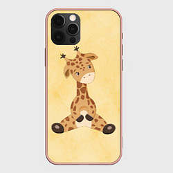 Чехол для iPhone 12 Pro Max Малыш жираф, цвет: 3D-светло-розовый