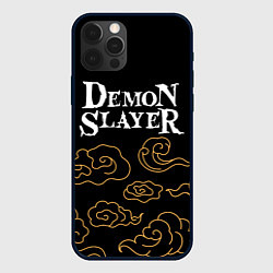 Чехол для iPhone 12 Pro Max Demon Slayer anime clouds, цвет: 3D-черный