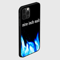 Чехол для iPhone 12 Pro Max Nine Inch Nails blue fire, цвет: 3D-черный — фото 2