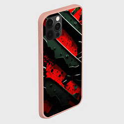 Чехол для iPhone 12 Pro Max Черные плашки на красном фоне, цвет: 3D-светло-розовый — фото 2