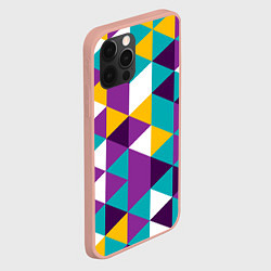 Чехол для iPhone 12 Pro Max Разноцветный ромбический паттерн, цвет: 3D-светло-розовый — фото 2