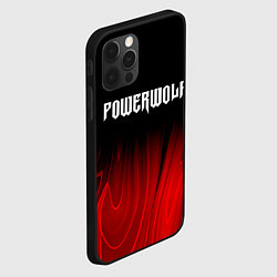 Чехол для iPhone 12 Pro Max Powerwolf red plasma, цвет: 3D-черный — фото 2