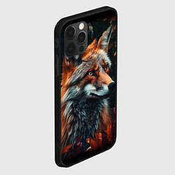 Чехол для iPhone 12 Pro Max Рыжий лис на осеннем фоне, цвет: 3D-черный — фото 2