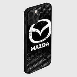 Чехол для iPhone 12 Pro Max Mazda с потертостями на темном фоне, цвет: 3D-черный — фото 2