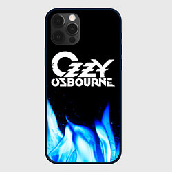Чехол для iPhone 12 Pro Max Ozzy Osbourne blue fire, цвет: 3D-черный