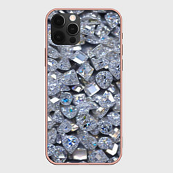 Чехол для iPhone 12 Pro Max Россыпь бриллиантов, цвет: 3D-светло-розовый