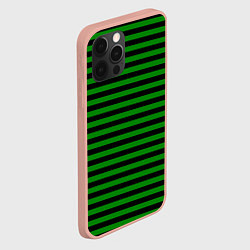 Чехол для iPhone 12 Pro Max Черно-зеленые полосы, цвет: 3D-светло-розовый — фото 2