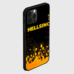 Чехол для iPhone 12 Pro Max Hellsing - gold gradient: символ сверху, цвет: 3D-черный — фото 2