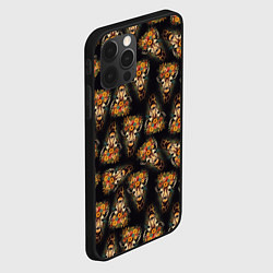 Чехол для iPhone 12 Pro Max Паттерн жираф с цветами: арт нейросети, цвет: 3D-черный — фото 2
