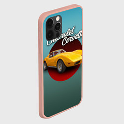 Чехол для iPhone 12 Pro Max Американский спорткар Chevrolet Corvette Stingray, цвет: 3D-светло-розовый — фото 2
