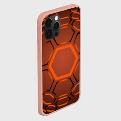 Чехол для iPhone 12 Pro Max Оранжевая техноброня, цвет: 3D-светло-розовый — фото 2