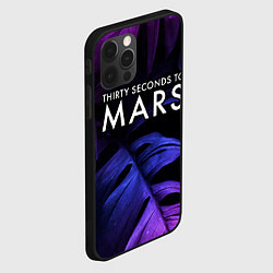 Чехол для iPhone 12 Pro Max Thirty Seconds to Mars neon monstera, цвет: 3D-черный — фото 2
