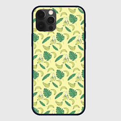 Чехол для iPhone 12 Pro Max Бананы паттерн, цвет: 3D-черный