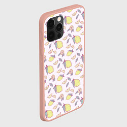 Чехол для iPhone 12 Pro Max Лимоны паттерн, цвет: 3D-светло-розовый — фото 2