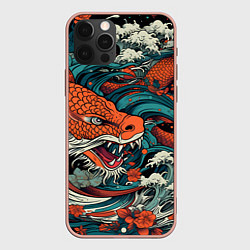 Чехол для iPhone 12 Pro Max В стиле Irezumi, цвет: 3D-светло-розовый