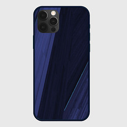 Чехол для iPhone 12 Pro Max Синие и тёмные полосы, цвет: 3D-черный