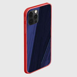 Чехол для iPhone 12 Pro Max Синие и тёмные полосы, цвет: 3D-красный — фото 2
