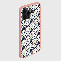 Чехол для iPhone 12 Pro Max Японский узор волн, цвет: 3D-светло-розовый — фото 2