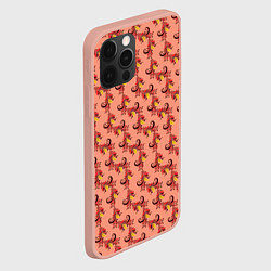 Чехол для iPhone 12 Pro Max Декоративный растительный орнамент, цвет: 3D-светло-розовый — фото 2