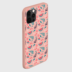 Чехол для iPhone 12 Pro Max Летний паттерн с арбузом и вишней, цвет: 3D-светло-розовый — фото 2