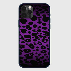 Чехол для iPhone 12 Pro Max Фиолетовый леопард, цвет: 3D-черный