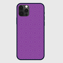Чехол для iPhone 12 Pro Max Сиреневого цвета с узорами, цвет: 3D-черный
