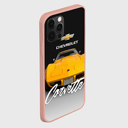 Чехол для iPhone 12 Pro Max Американская машина Chevrolet Corvette 70-х годов, цвет: 3D-светло-розовый — фото 2