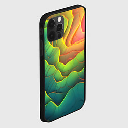 Чехол для iPhone 12 Pro Max Даружный градиент плит, цвет: 3D-черный — фото 2