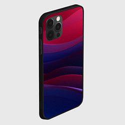 Чехол для iPhone 12 Pro Max Сине красные волны - градиент, цвет: 3D-черный — фото 2