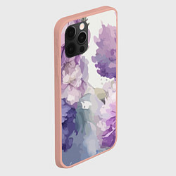 Чехол для iPhone 12 Pro Max Сирень и Пионы Акварель, цвет: 3D-светло-розовый — фото 2