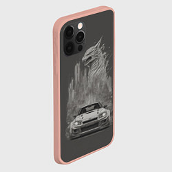 Чехол для iPhone 12 Pro Max Godzilla car, цвет: 3D-светло-розовый — фото 2