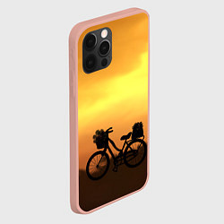 Чехол для iPhone 12 Pro Max Велосипед на закате, цвет: 3D-светло-розовый — фото 2
