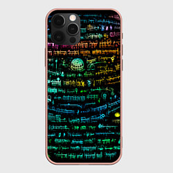 Чехол для iPhone 12 Pro Max Символы психоделика - нейронная сеть, цвет: 3D-светло-розовый