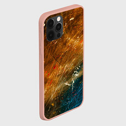 Чехол для iPhone 12 Pro Max Оранжевые и синие краски, цвет: 3D-светло-розовый — фото 2