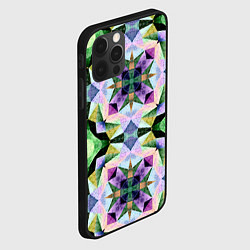 Чехол для iPhone 12 Pro Max Разноцветная мраморная мозаика, цвет: 3D-черный — фото 2