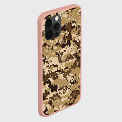 Чехол для iPhone 12 Pro Max Коричнево-желтый камуфляжный фон, цвет: 3D-светло-розовый — фото 2