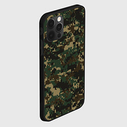 Чехол для iPhone 12 Pro Max Зелено - коричневый камуфляж, цвет: 3D-черный — фото 2