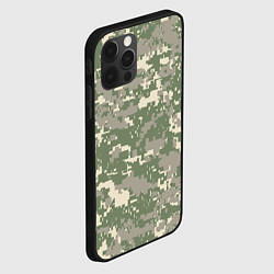 Чехол для iPhone 12 Pro Max Зелено - серый камуфляж, цвет: 3D-черный — фото 2