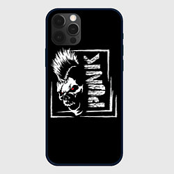 Чехол для iPhone 12 Pro Max Панк - череп с ирокезом, цвет: 3D-черный