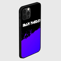 Чехол для iPhone 12 Pro Max Iron Maiden purple grunge, цвет: 3D-черный — фото 2
