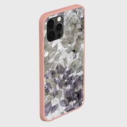 Чехол для iPhone 12 Pro Max Листья серо-зеленый, цвет: 3D-светло-розовый — фото 2