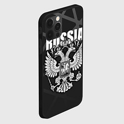 Чехол для iPhone 12 Pro Max Russia - герб РФ, цвет: 3D-черный — фото 2