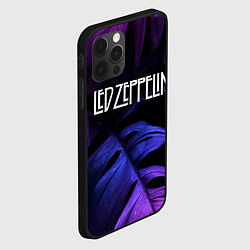 Чехол для iPhone 12 Pro Max Led Zeppelin neon monstera, цвет: 3D-черный — фото 2