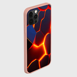 Чехол для iPhone 12 Pro Max Неоновые трещины, цвет: 3D-светло-розовый — фото 2