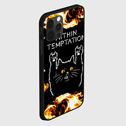 Чехол для iPhone 12 Pro Max Within Temptation рок кот и огонь, цвет: 3D-черный — фото 2