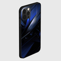 Чехол для iPhone 12 Pro Max Blue black background, цвет: 3D-черный — фото 2