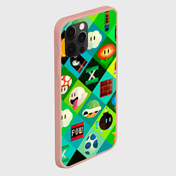 Чехол для iPhone 12 Pro Max Марио паттерн, цвет: 3D-светло-розовый — фото 2